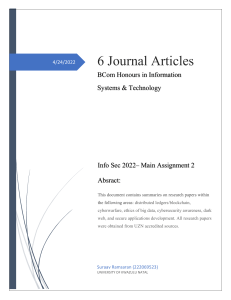 Summary of 6 Journal Articles 