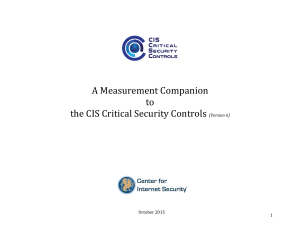 A Measurement Companion to the CIS Critical Security Controls VER 6.0 10.15.2015