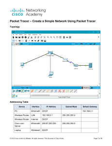 2.1.1.5 Packet Tracer - Create a Simple  Network Using Packet Tracer (1)