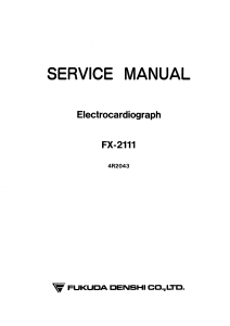 Fukuda Denshi FX-2111 ECG - Service manual