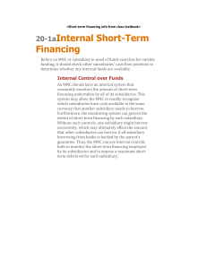 1aInternal Short-Term Financing