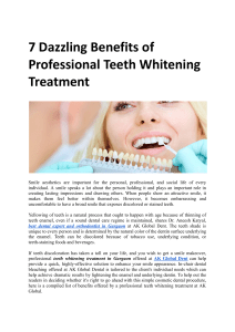 Benefits of Professional Teeth Whitening Treatment