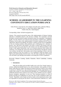 School Leadership in The Learning Continuity Education Pursuance