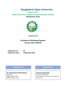 Shamim Assignment 2 CSE4132 Principle of Distributed System