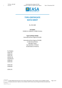 IAE V2500 type certificate