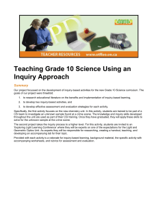 OTF Teaching Grade 10 Science 1 - Summary