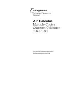 AP Calculus - Multiple Choice Questions 1969-98
