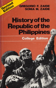 History Of The Republic Of The Philippines Revised Edition (Gregorio F Zaide, Sonia M Zaide)
