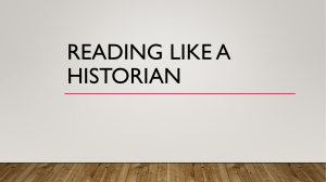Presentation on Reading Like a Historian