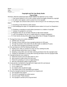 Copyright and Fair Use Study Guide