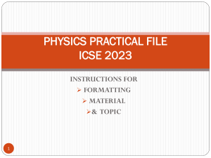 PHYSICS X PRACT 3  ICSE 2023