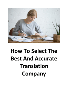 How To Select The Best And Accurate Translation Company