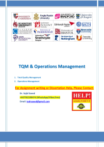 TQM and Operations Management 101