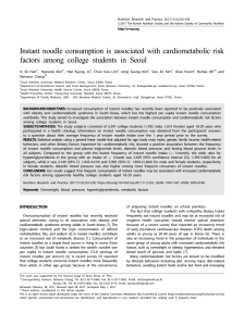 Instant noodle consumption is associated with cardiometabolic risk