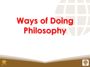 Ways of Doing Philosophy