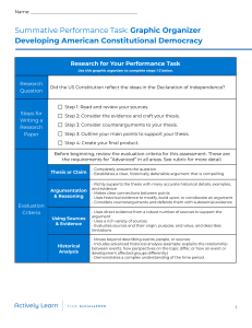 Developing American Constitutional Democracy  Graphic Organizer for Summative Performance Task (2)