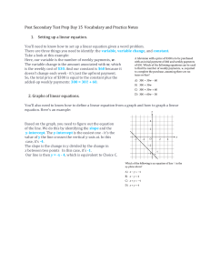Day 15 Notes LInear Representations
