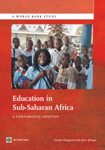 World Bank Study - Educatino in Sub-saharan Africa