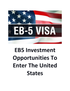 EB5 Investment Opportunities To Enter The United States