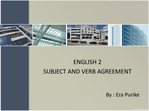 Subject & Verb Agreement