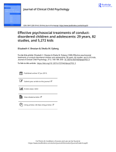 Effective psychosocial treatments of conduct disordered children and adolescents 