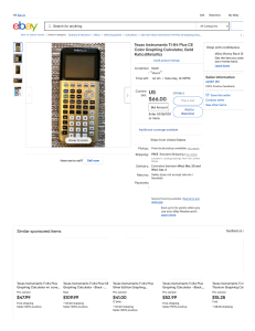 Texas Instruments TI-84 Plus CE Color Graphing Calculator, Gold Ratio (Metallic)   eBay