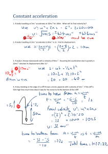 Projectile motion and acceleration