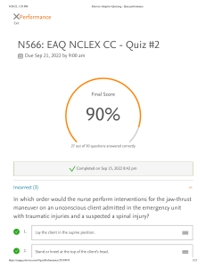 EAQ NCLEX CC Quiz #2