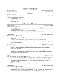 Resume for Politics Class Example Homework