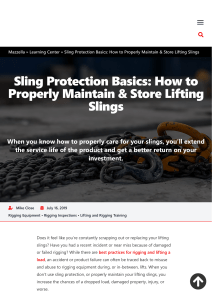 Sling Protection Basics  How to Properly Maintain & Store Lifting Slings