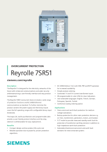 Reyrolle 5 7SR511 Overcurrent Protection Profile