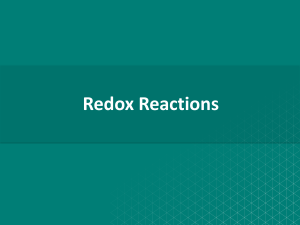 NA Module Overview Redox Reactions