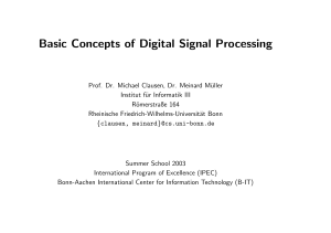 Basic Concepts of Digital Signal Processing   Clausen   Muller