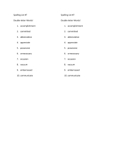 Spelling List #7 (double-letter words)