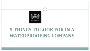 5 THINGS TO LOOK FOR IN A WATERPROOFING COMPANY