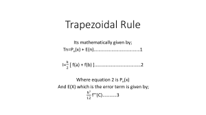LECTURE 2 TRAPEZOIDAL AND SIMPSON RULES