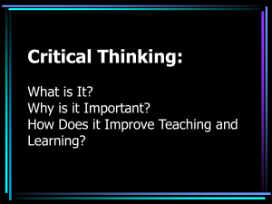 intro to Critical Thinking