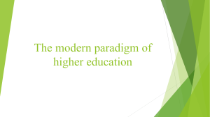 The modern paradigm of higher education