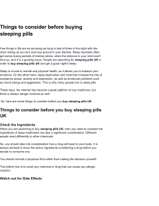 Things to consider before buying sleeping pills