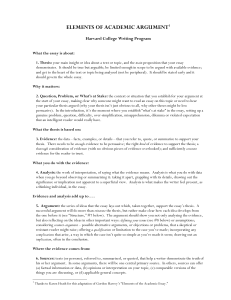Harvard College Writing Program,  Elements of Academic Argument 