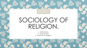 SOCIOLOGY OF RELIGION