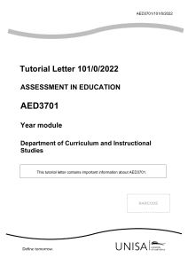 AED3701 tutorial letter