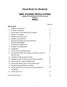 MDS-regulations