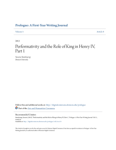 Performativity and the Role of King in Henry IV Part 1