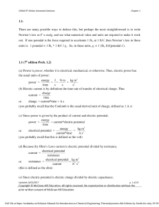 Chapter 1 Thermodynamics 8th Edition Solution Manual