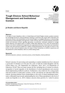 Tough Choices School Behaviour Management