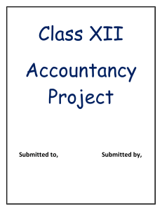 Accountancy Project Work - XII