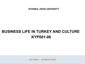 Business Life in Turkey and Culture -Introduction