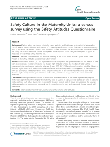 Safety Culture in the Maternity Units: a census survey using the Safety Attitudes Questionnaire