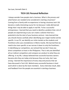 Tech101 Reflection Paper